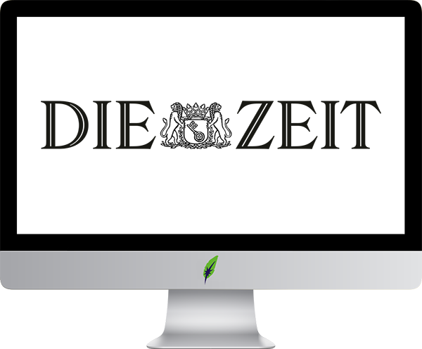 Afbeelding computerscherm met logo Die Zeit in kleur op transparante achtergrond - 600 * 496 pixels